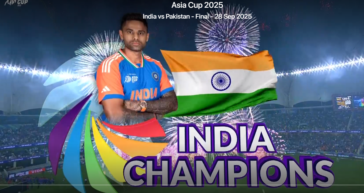 India Crowned Asia Cup 2025 Champions: Tilak Varma Anchors Five-Wicket Victory Over Pakistan